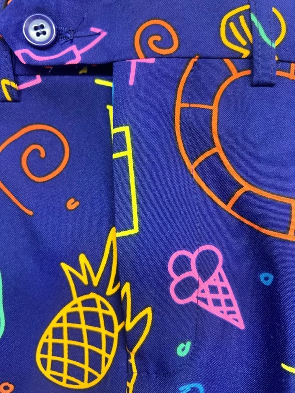 Opposuits- Vibrant Blue Neon-Doodle Dude Print‎ Men's Blazer and pant set
